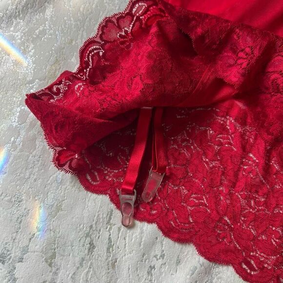 Shirley of Hollywood Sexy Red Lace Teddy - Picture 6 of 9